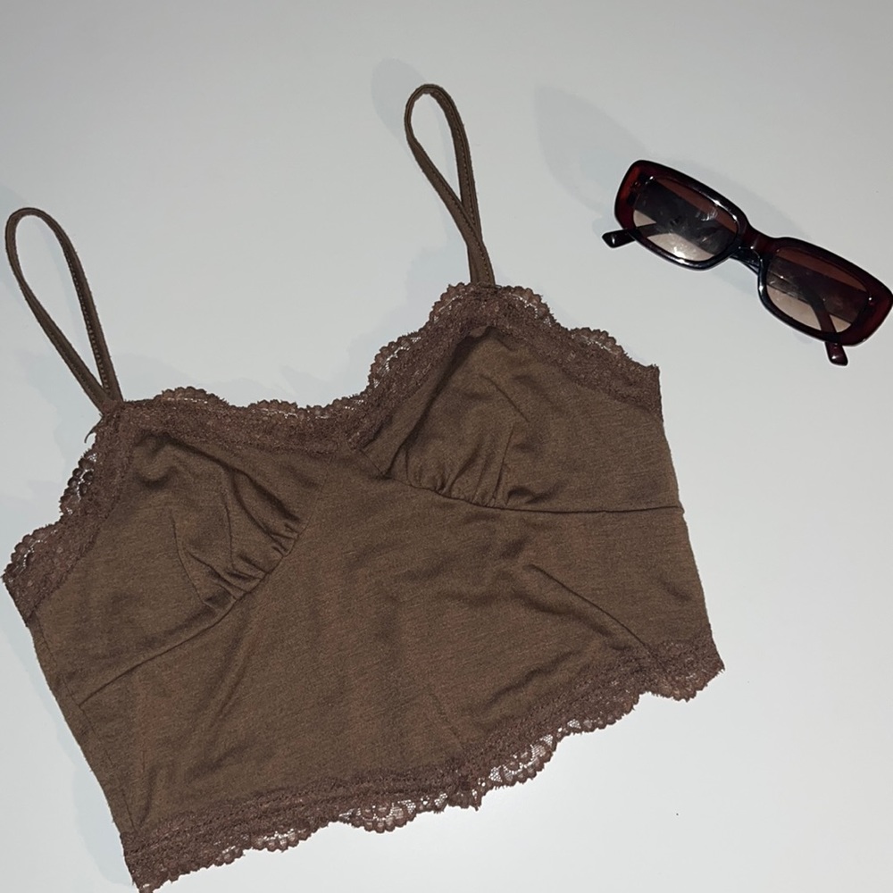 BROWN CROP TOP